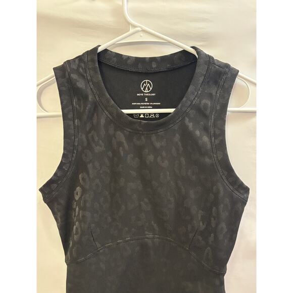 Move Theology Leopard Print Crop Tank Top – Black, Size Small (Pre-Loved) - Picture 4 of 5
